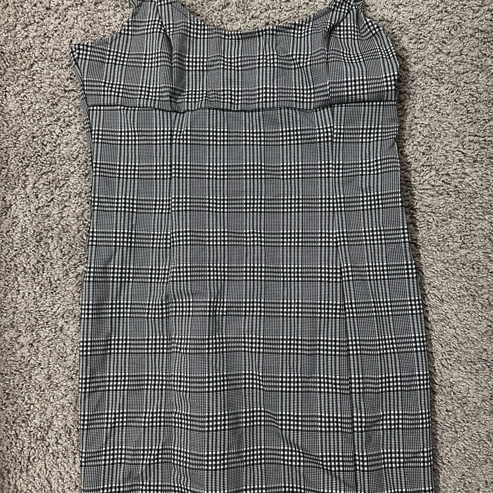 Stylish Black and White Plaid Dress